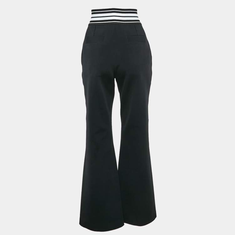 Pre Owned Louis Vuitton Black Technical Jersey Flared Pants M