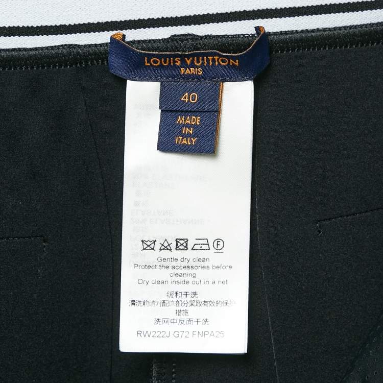 Pre Owned Louis Vuitton Black Technical Jersey Flared Pants M