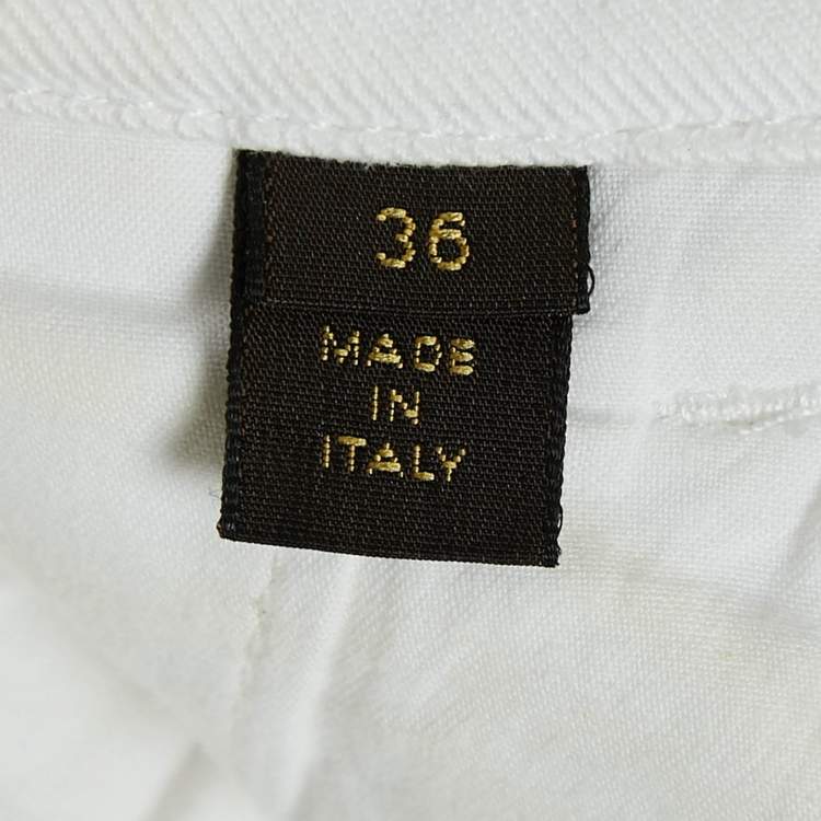 Pre Owned Louis Vuitton White Denim Tapered Shorts S