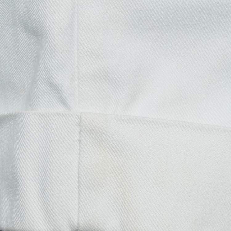 Pre Owned Louis Vuitton White Denim Tapered Shorts S