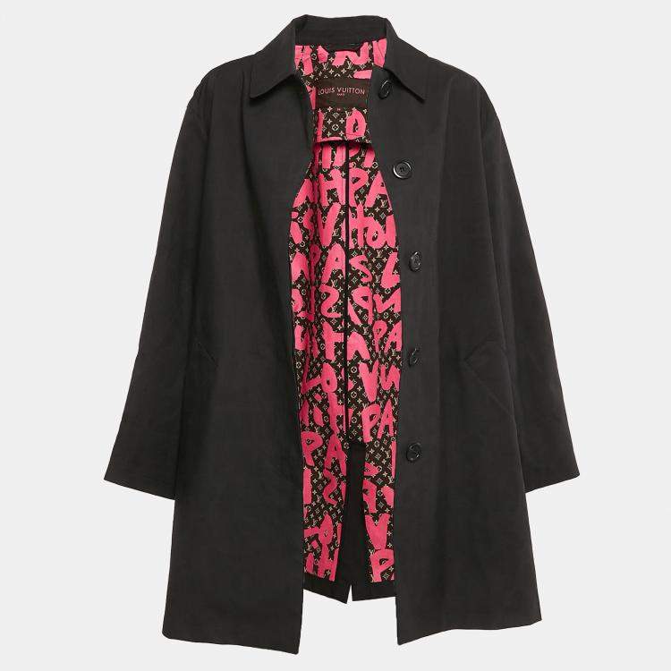 Pre Owned Louis Vuitton Black Monogram Inverse Print Cotton Parka Coat M