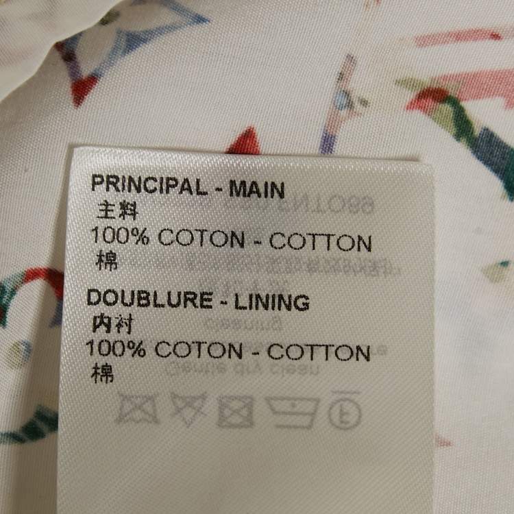 مملوكة مسبقًا Louis Vuitton White/Multicolor LV Monogram Print Cotton Shirt S