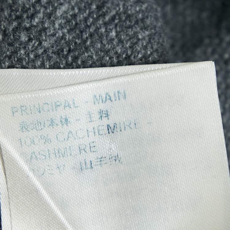 Pre Owned Louis Vuitton Grey Cashmere Patch Detail Sweater M