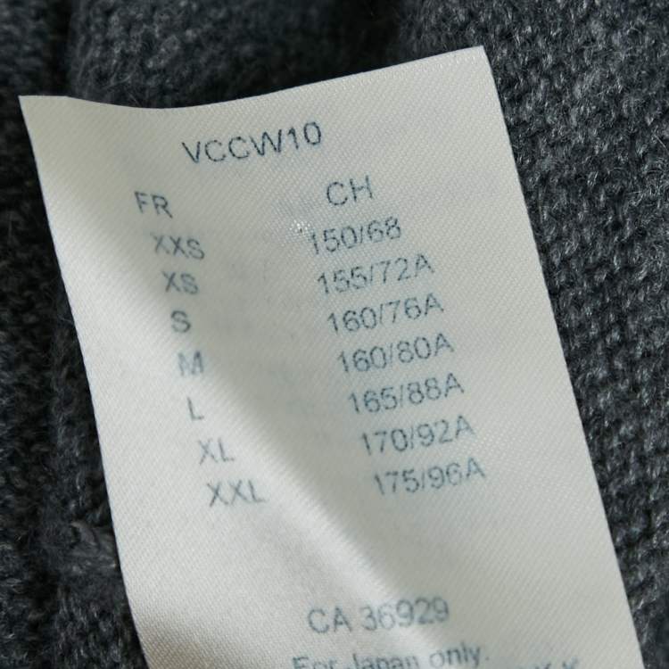 Pre Owned Louis Vuitton Grey Cashmere Patch Detail Sweater M