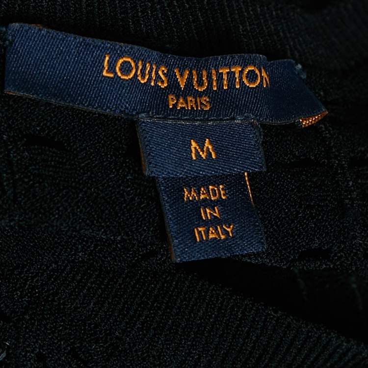 Pre Owned Louis Vuitton Black Sequin Embellished Knit Sleeveless Top M