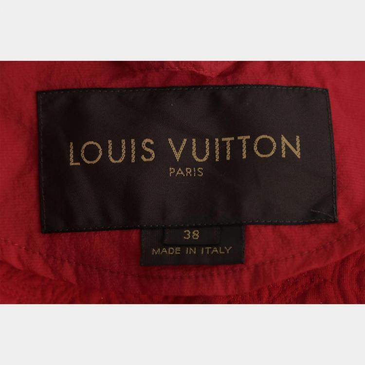Pre Owned Louis Vuitton Red Polyamide, Cotton Zip-Up Top FR Women 38