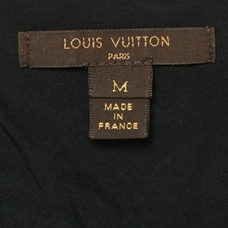 Pre Owned Louis Vuitton Black Logo Patten Jersey Zip-Up Mini Dress M
