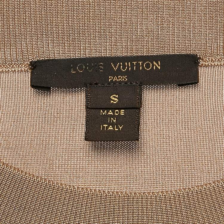 Pre Owned Louis Vuitton Beige Silk Blend Sweatshirt S