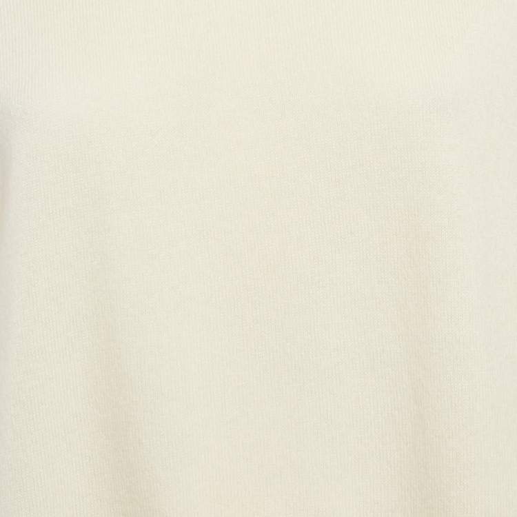 Pre Owned Louis Vuitton Cream Cashmere High Neck Sweater XS