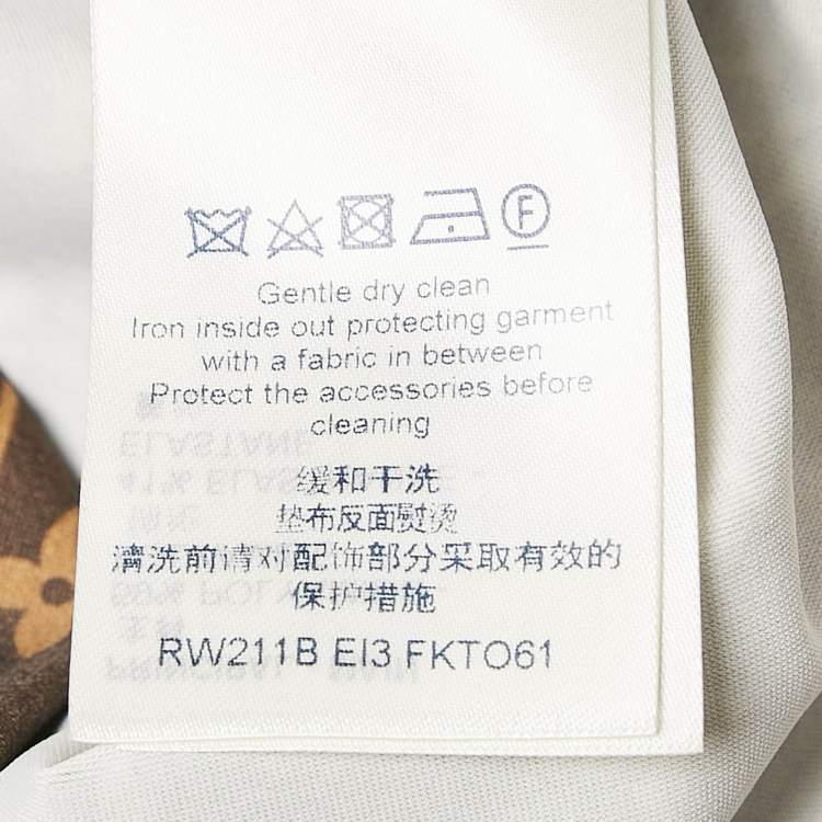 Pre Owned Louis Vuitton Brown Monogram Graphic Print Jersey Top XS