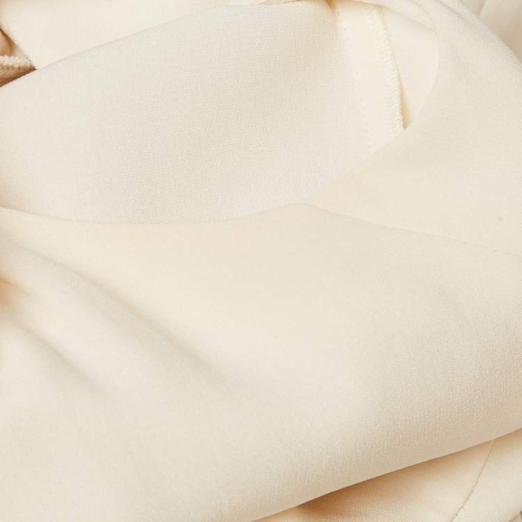 Pre Owned Louis Vuitton Cream Silk Flared Mini Dress M