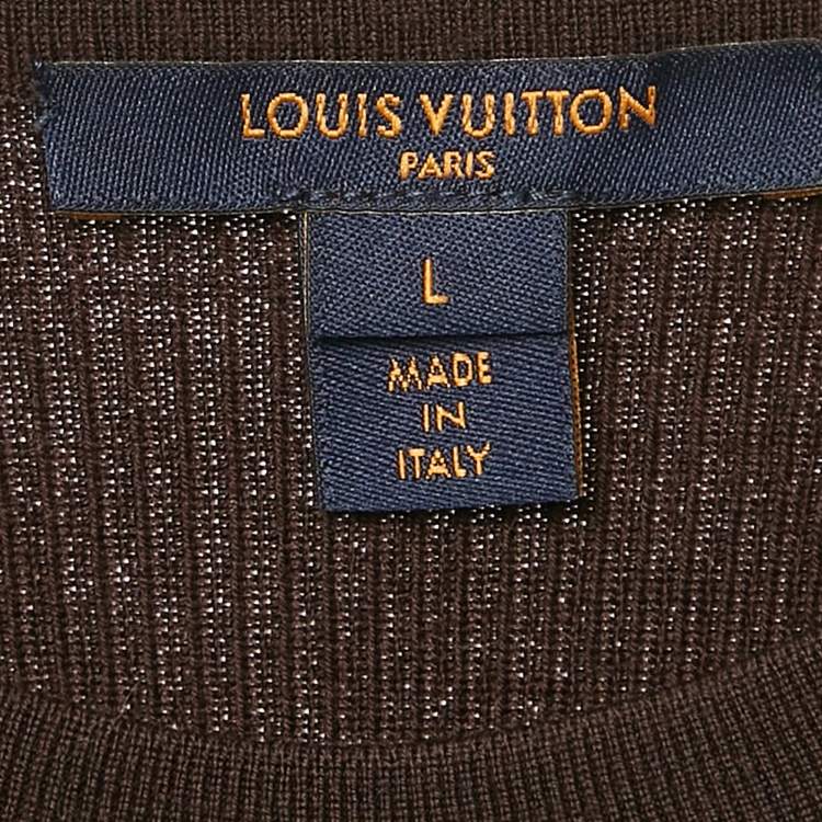 Pre Owned Louis Vuitton Multicolor Wool Blend Jersey Mini Dress L