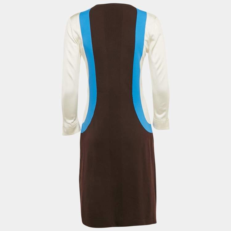 Pre Owned Louis Vuitton Multicolor Wool Blend Jersey Mini Dress L