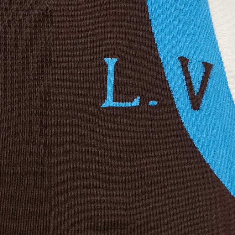 Pre Owned Louis Vuitton Multicolor Wool Blend Jersey Mini Dress L