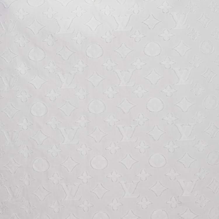 مملوكة مسبقًا Louis Vuitton White Fil Coupe Cotton Top M