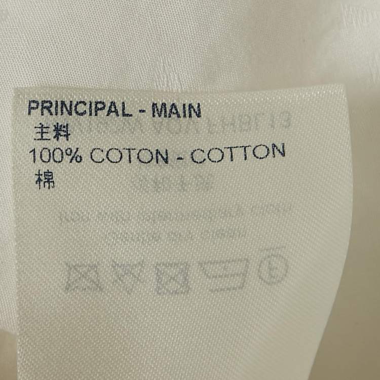 مملوكة مسبقًا Louis Vuitton White Fil Coupe Cotton Top M