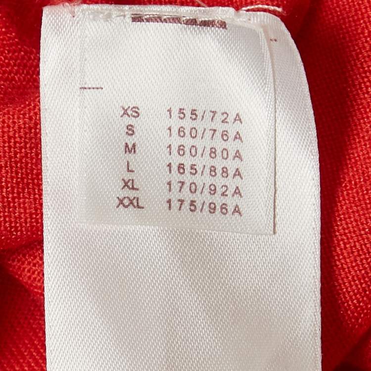Pre Owned Louis Vuitton Coral Red Contrast Knit Cardigan XS