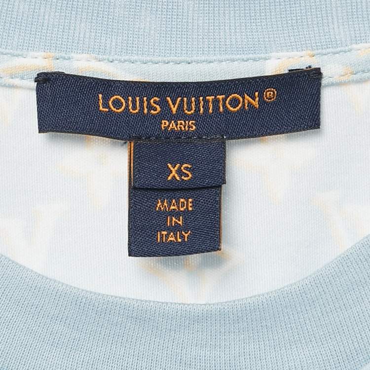 Pre Owned Louis Vuitton Blue Monogram Chain Detail Mini Dress XS