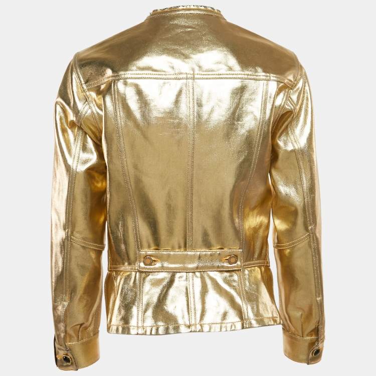 Pre Owned Louis Vuitton Golden Denim Tailcoat Jacket S