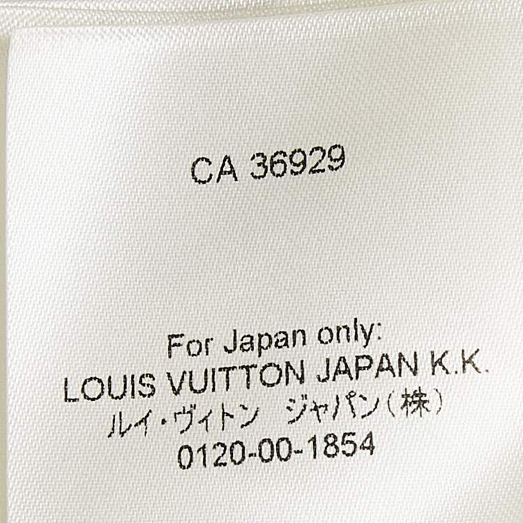 Pre Owned Louis Vuitton Off-White Denim Zip Detail Jacket S