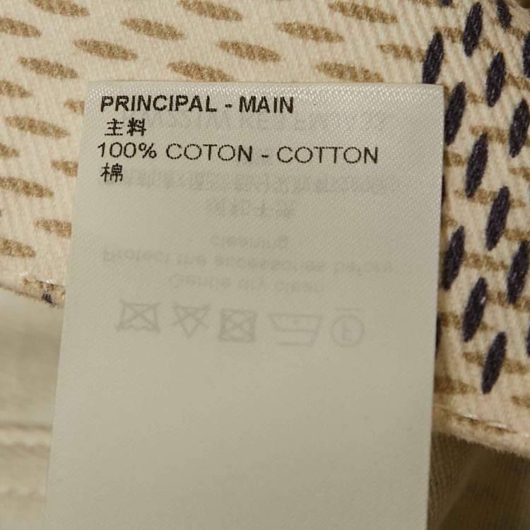 Pre Owned Louis Vuitton Cream Damier Azur Plaid Print Denim Jacket M