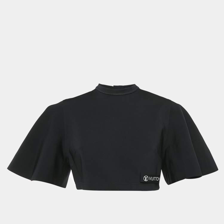 Pre Owned Louis Vuitton Black Jersey Crop Top M