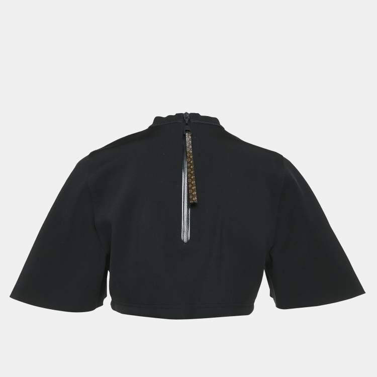 Pre Owned Louis Vuitton Black Jersey Crop Top M