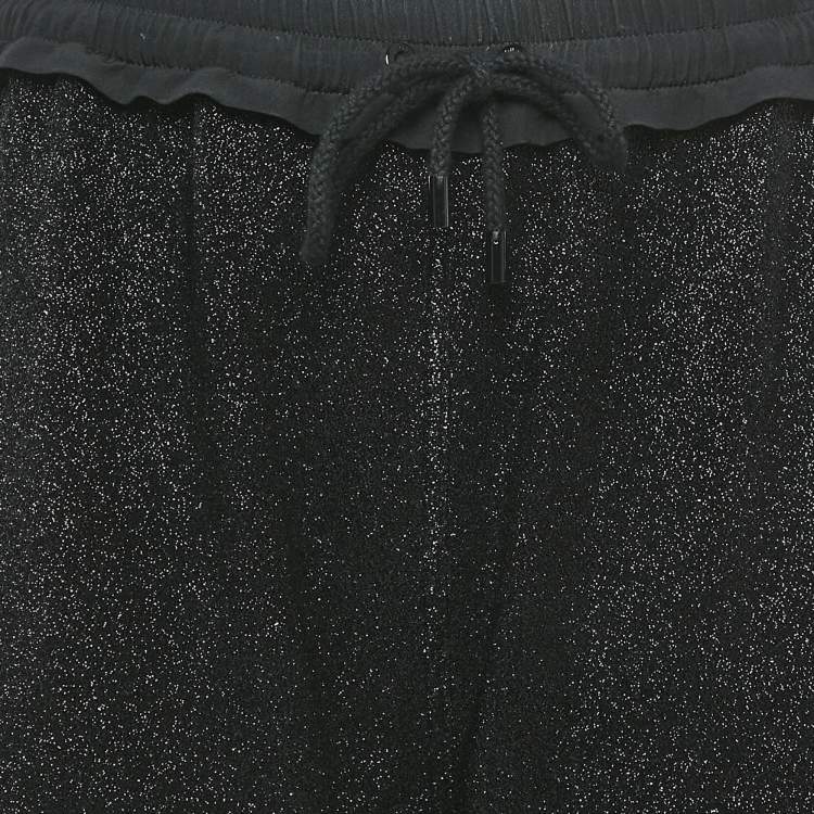 Pre Owned Louis Vuitton Black Lurex Knit Jogger Pants XS