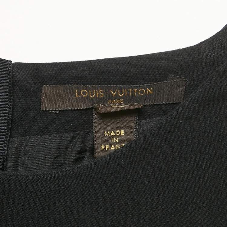 Pre Owned Louis Vuitton Black Silk Blend Ruffled Sleeveless Mini Dress M