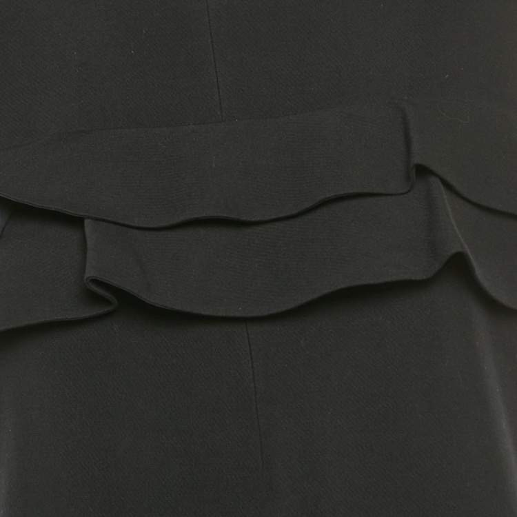 Pre Owned Louis Vuitton Black Silk Blend Ruffled Sleeveless Mini Dress M