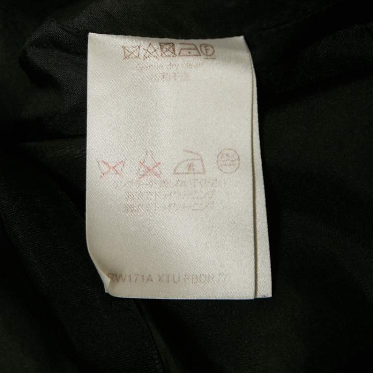 Pre Owned Louis Vuitton Black Silk Blend Ruffled Sleeveless Mini Dress M