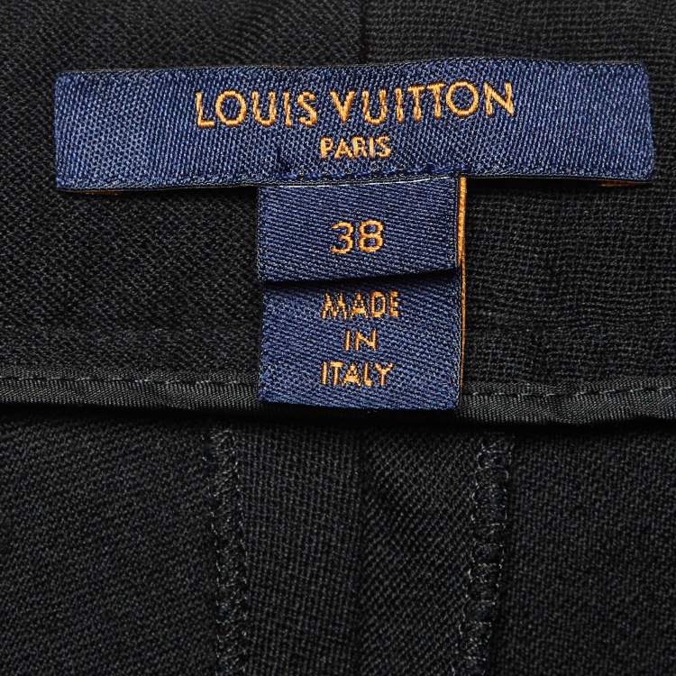 Pre Owned Louis Vuitton Black Wool Tapered Trousers M