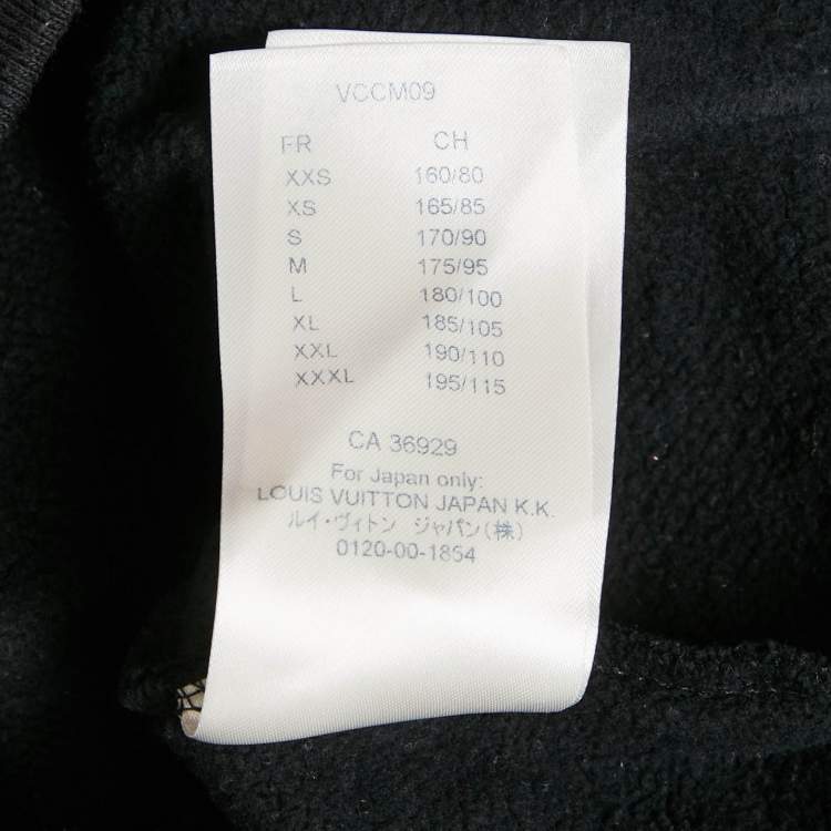 Pre Owned Louis Vuitton Black Cotton Knit Hooded Sweatshirt XS