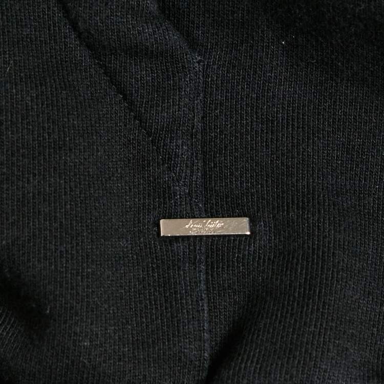 Pre Owned Louis Vuitton Black Cotton Knit Hooded Sweatshirt XS