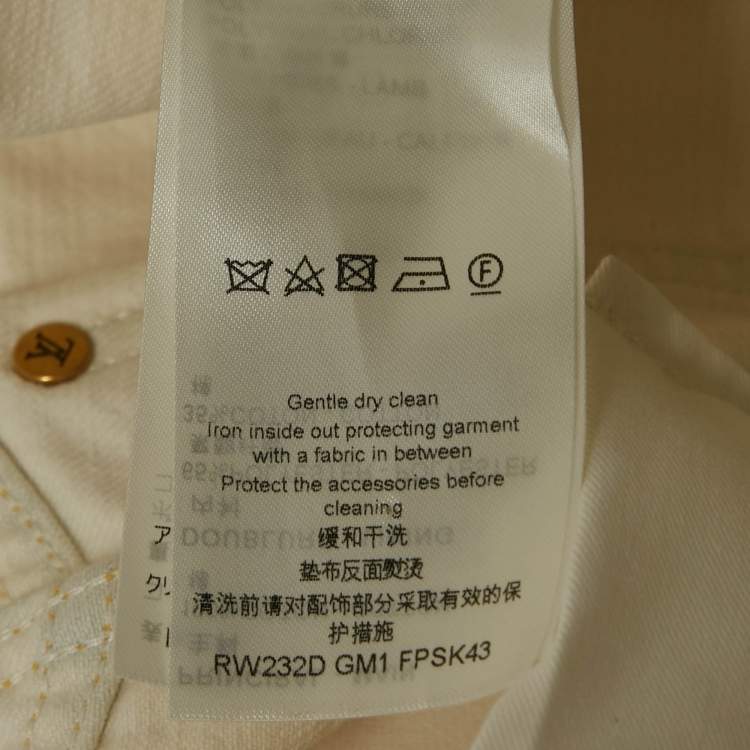 Pre Owned Louis Vuitton White Denim Mini Skirt S