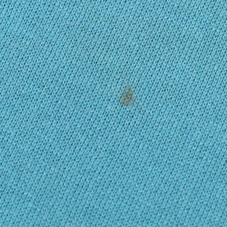 Pre Owned Louis Vuitton Teal Blue Cotton Bow Lock Charm Patch Pocket Fleece Sweater M