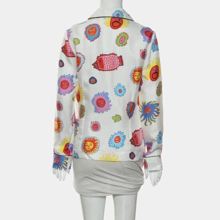 Pre Owned Louis Vuitton x Yayoi Kusama Multicolor Silk Printed Pajamas Shirt FR 36
