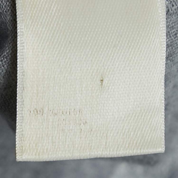 Pre Owned Louis Vuitton Grey Monogram Intarsia Jersey Polo T-Shirt M