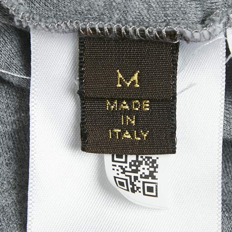 مملوكة مسبقًا Louis Vuitton Grey Jersey Damier Pocket Polo T-Shirt M