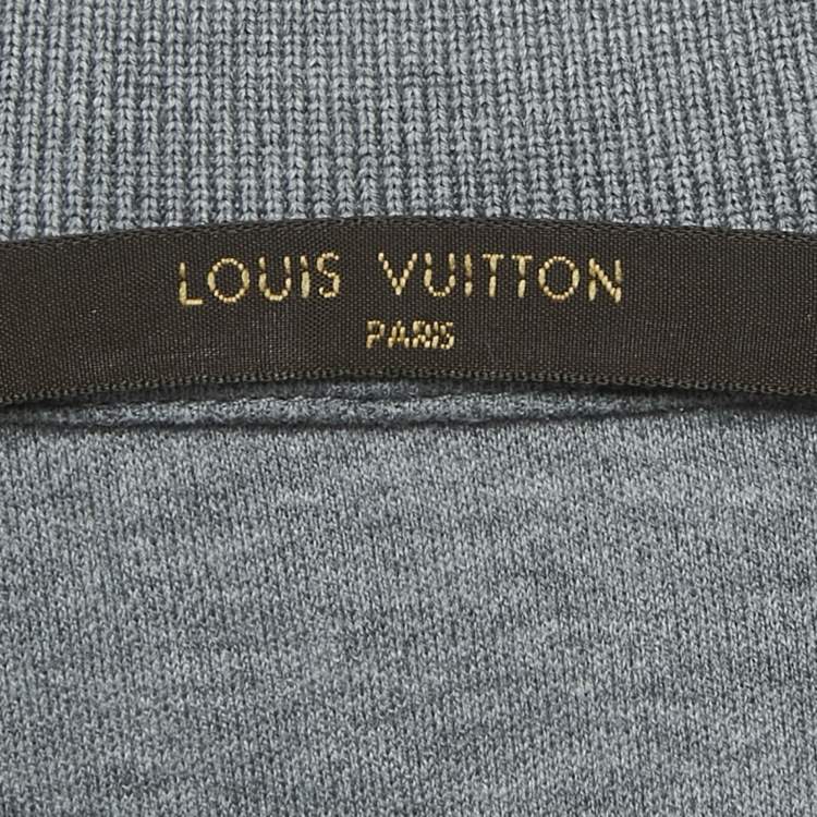 مملوكة مسبقًا Louis Vuitton Grey Jersey Damier Pocket Polo T-Shirt M