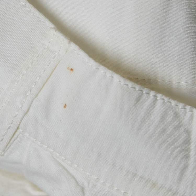 Pre Owned Louis Vuitton White Cotton Buckle Detail Shorts S