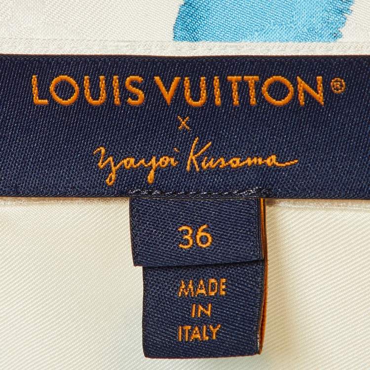 Pre Owned Louis Vuitton x Yayoi Kusama White Painted Dots Silk Shirt S