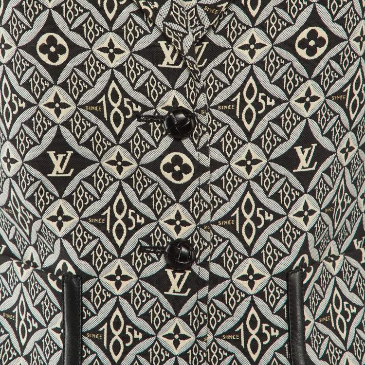 Pre Owned Louis Vuitton Black Cotton Jacquard Since 1854 Preppy Classic Fit Blazer M