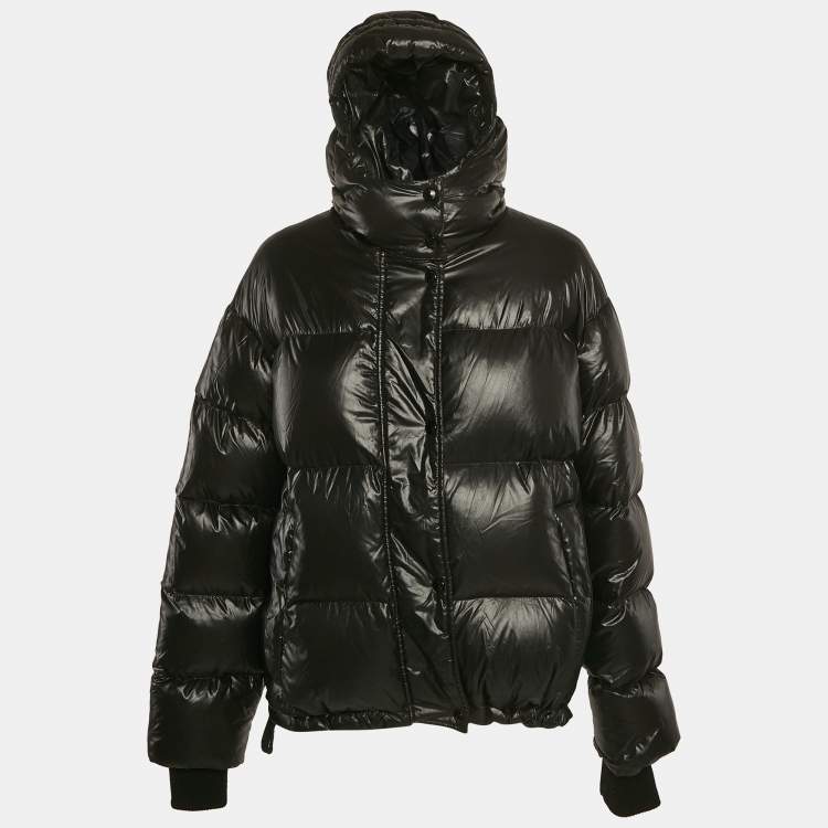 Pre Owned Louis Vuitton Black Nylon Hooded Puffer Jacket M