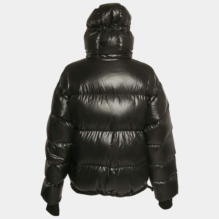 Pre Owned Louis Vuitton Black Nylon Hooded Puffer Jacket M