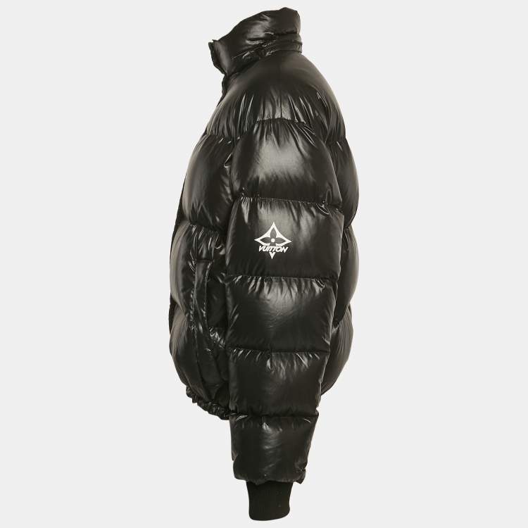 Pre Owned Louis Vuitton Black Nylon Hooded Puffer Jacket M