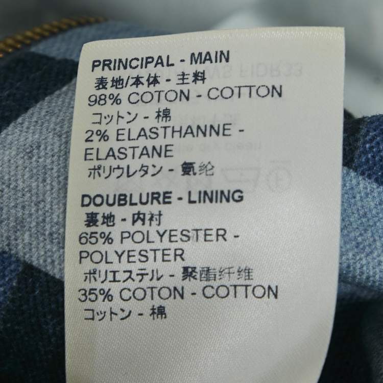 Pre Owned Louis Vuitton Blue Monogram Checks Denim Mini Dress S