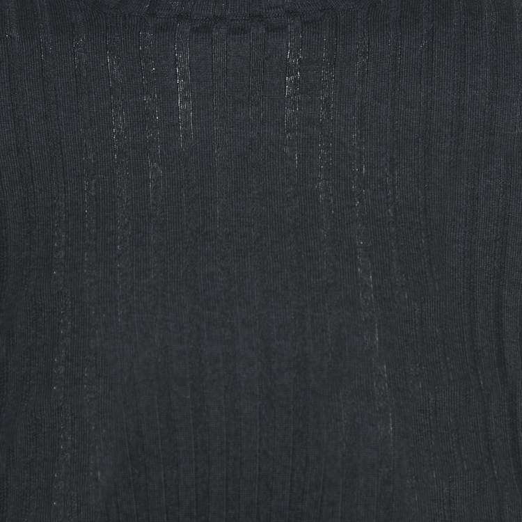 Pre Owned Louis Vuitton Black Rib Knit Turtleneck Pullover XS