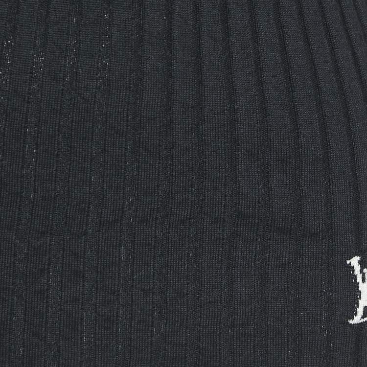 Pre Owned Louis Vuitton Black Rib Knit Turtleneck Pullover XS