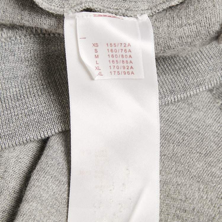 Pre Owned Louis Vuitton Grey Monogram Sequin Wool Blend T-Shirt S
